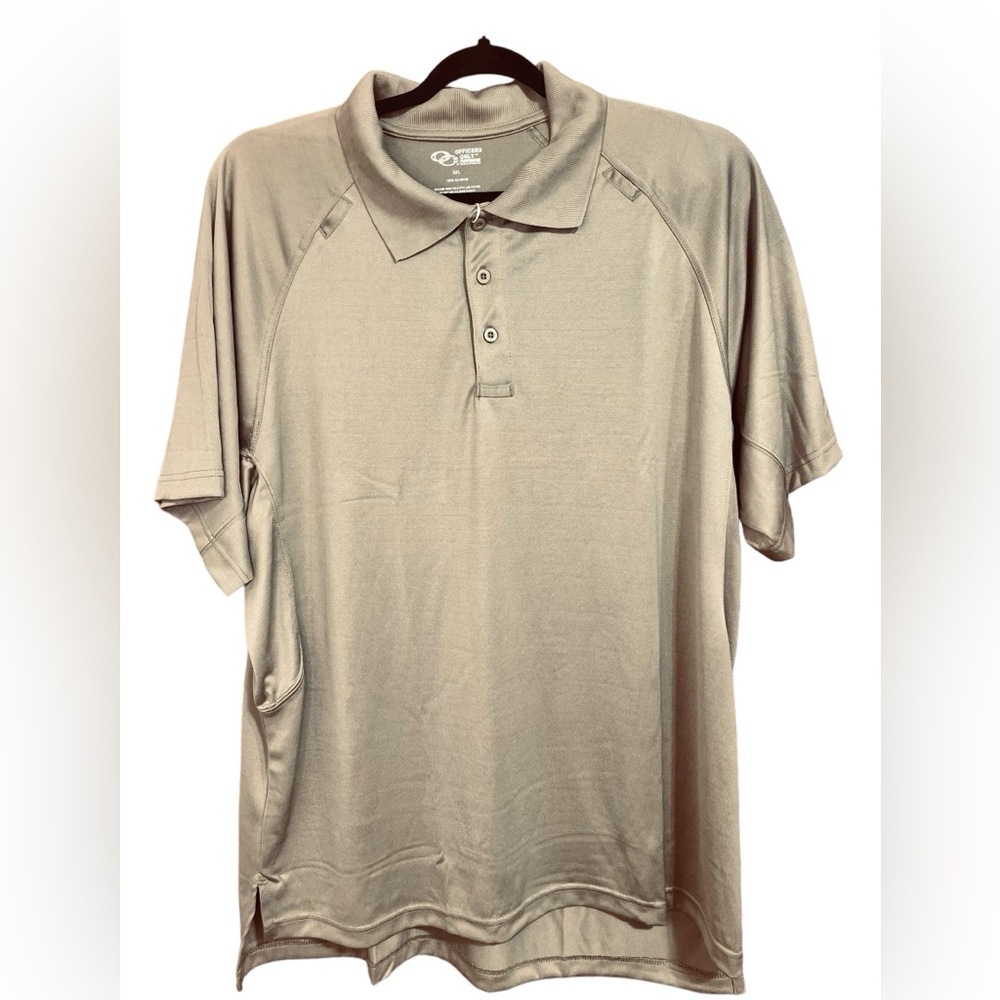 Officers Only by Bob Barker Men's Tactical Polo Shirt Short Sleeve Tan SZ 2XL